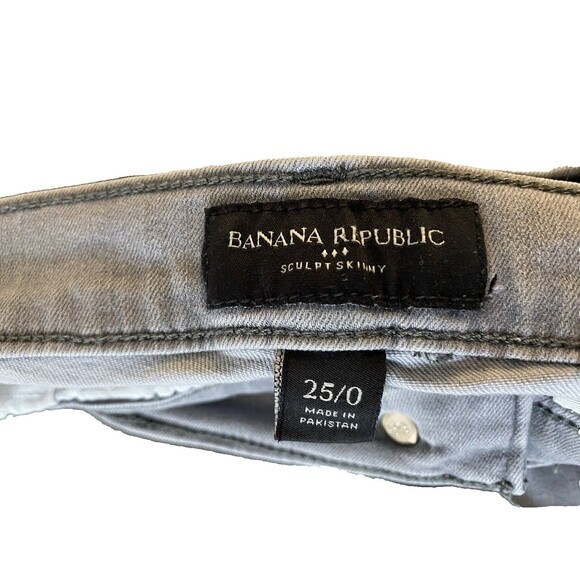 Banana Republic‎ Jeans Womens 25/0 Gray Sculpt Skinny Stretch Low Rise - Picture 9 of 11